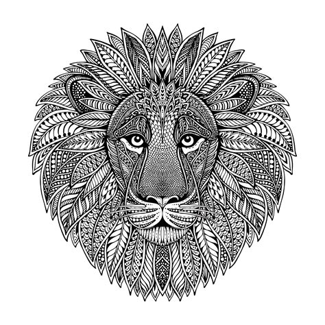 With these art therapy coloring pages galleries, you can enjoy hours of relaxation. Lion head mandala style - Lions Adult Coloring Pages