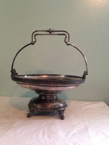 antique wilcox quadruple silver plate brides basket pedestal bowl antique price guide details