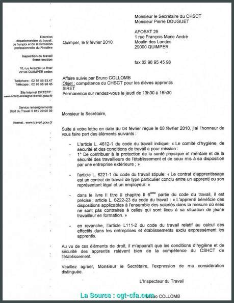 Lettre Inspection Du Travail Formule De Politesse Lettre