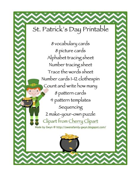 St Patricks Day Printable St Patricks Day Story St Patricks Day
