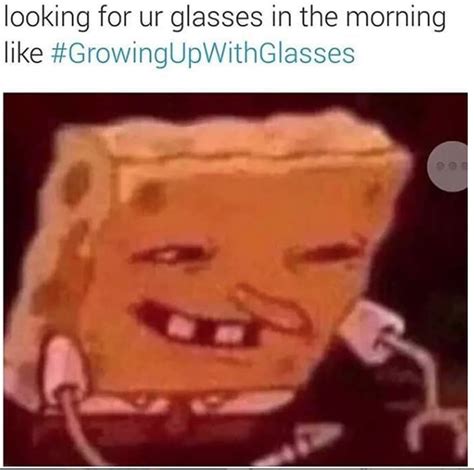 spongebob wearing glasses meme