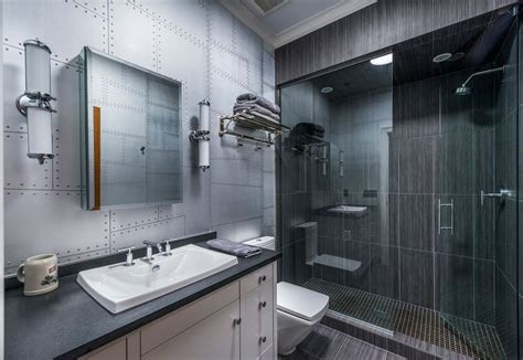 It features an abstract tower of overlapping organic shapes in green, blue, orange, coral, and gold for a calming arrangement. 30 Stylish Masculine Bathroom Decor Ideas | Masculine ...