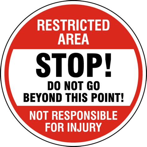 restricted area floor sign save 10 instantly