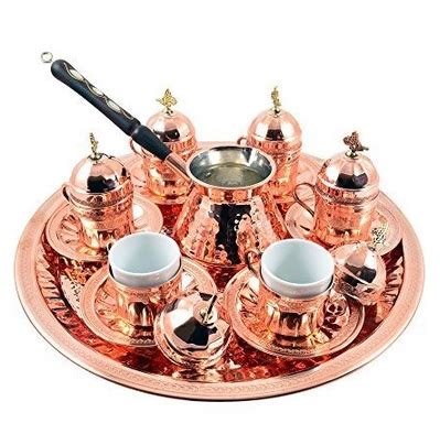 Turkish Copper Coffee Set For Six Grandbazaar Shopping