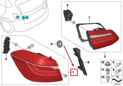 Feu Arri Re Droit BMW 2 Active Tourer F45 63217461474 7461474 NOUVEAU