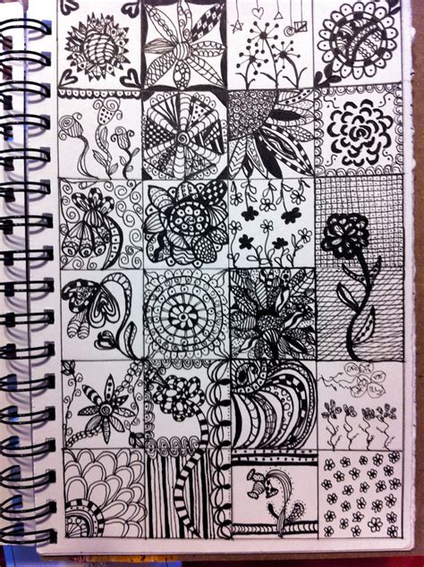 More Doodling On A Grid Flowers And Zentangles Zentangle Patterns