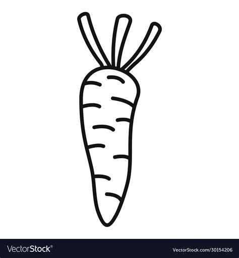 Vegetable Carrot Icon Outline Style Royalty Free Vector