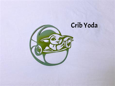 Adorable Baby Yoda And Crib Yoda Inspired Metal Art Etsy Uk