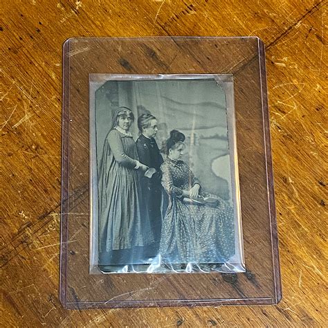 rare antique tintype of women striking an unusual pose mad van antiques