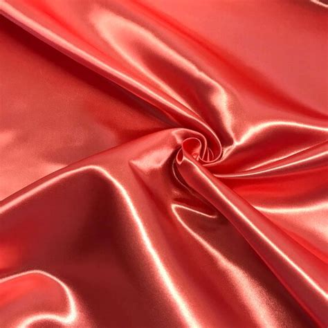 Coral Bridal Satin Fabric Silky Poly 60 Wide Heavy Etsy