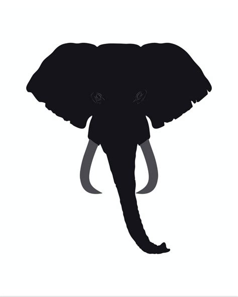 Elephant Face Silhouette