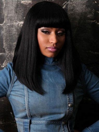 Celebrity Wigs Nicki Minaj Wig Fashion With Bangs Straight Nicki