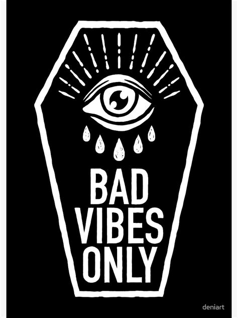 Bad Vibes Only Canvas Print For Sale By Deniart Redbubble