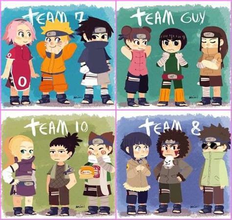 Naruto Teams Team 7 Team Guy Team 8 Team 10 Anime Naruto Naruto