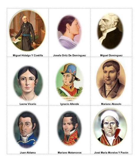Memorama De Los Héroes De La Independencia De México Material Educativo