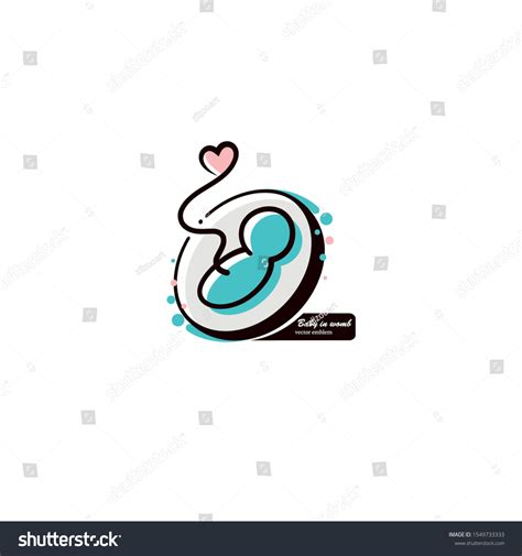 Fetus Womb Belly Vector Logo Design เวกเตอร์สต็อก ปลอดค่าลิขสิทธิ์