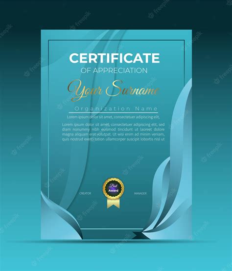 Plantilla De Diploma De Diseño De Certificado Vector Premium