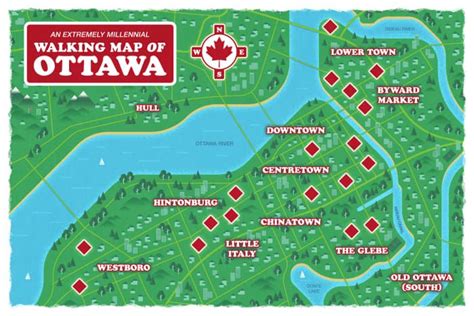 An Extremely Millennial Walking Map Of Ottawa Ontario Walking Map