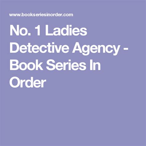 No 1 Ladies Detective Agency Book Series In Order John Grisham