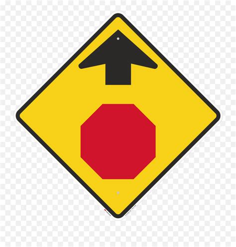 Stop Symbol And Arrow Up Sign Sku K 2145 Stop Ahead Sign Pngtriangle