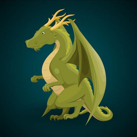 Premium Vector Vector Illustration Of Green Dragon Character Design