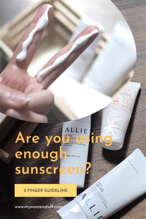 Finger Sunscreen Guideline For Enough Sunscreen My Women Stuff