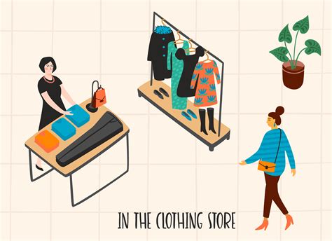 Clothing Store Vectpr Illustration With Characters 302628 Vector Art