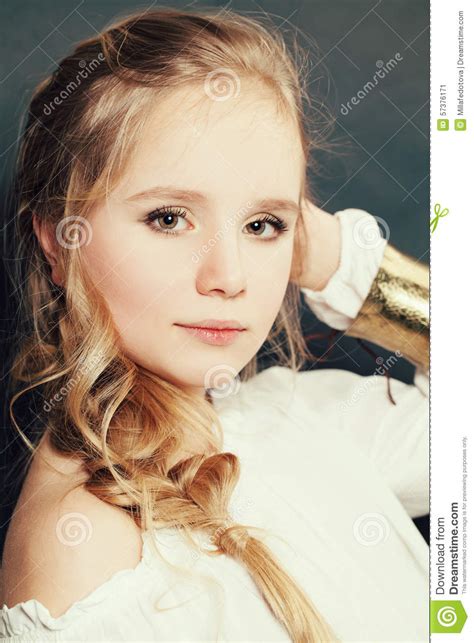 Fashion Portrait Of Young Blonde Teen Girl Fashion Model