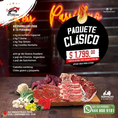 Paquete Clásico Rey Parrillero San Luis Restaurante De Cortes