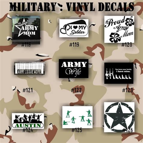 Military Vinyl Decals Car Window Stickers Armed Forces Stickers