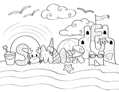Summer Fun Printable Coloring Pages