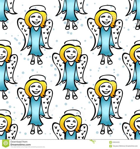 Angels Seamless Pattern Stock Vector Illustration Of Background 63924525