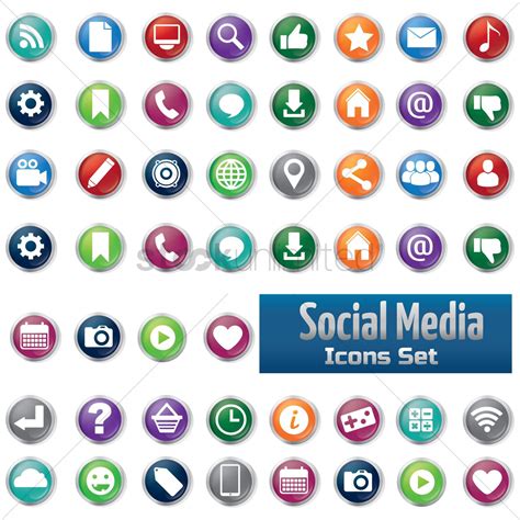 Collection Of Social Media Icons Vector Image 1598541 Stockunlimited