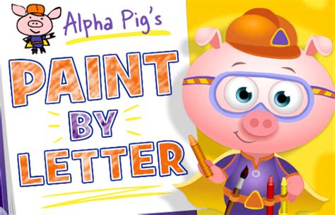 Free Online Kid Games Super Why Alpha Pigs Paint By Letter