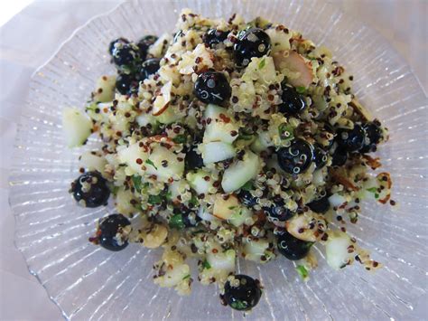 Garlic And Sea Salt Blueberry Basil Quinoa Tabouli Salad