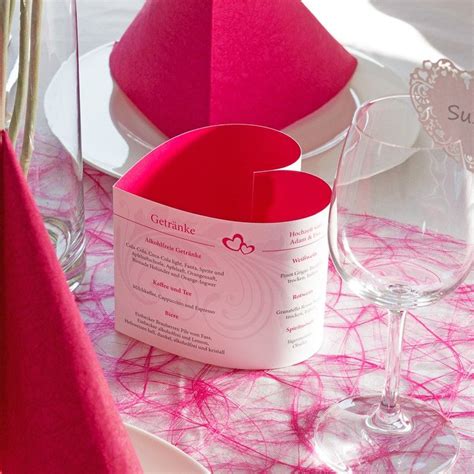 Brautkleider, jumpsuits, accessoires & schuhe mix & match für einen individuellen look persönliche beratung auch während.brautmode bis größe 48. MenÃ¼karte Herzform Elegante Herzen pink | Menükarten ...