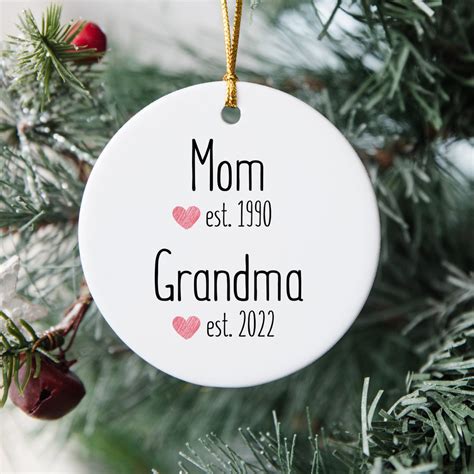 Personalized New Grandma Ornament Mom Grandma Est T Etsy