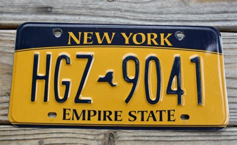 New York Blue Gold License Plate The Empire State New York States N