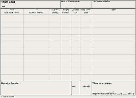 36 Customize Our Free Route Card Template Excel Download With Route