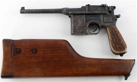 Sold At Auction Early Wwi C96 Mauser Engraved Broomhandle And Stock