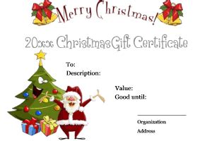 The holiday gift certificate 1 gets purple background with a small picture of snowman in the left, makes it suitable for winter holiday such as christmas. Christmas Gift Certificate Templates