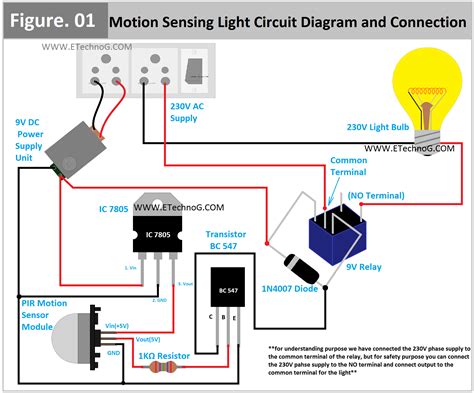 Motion Sensing Light Circuit Diagram And Connection Procedure Etechnog