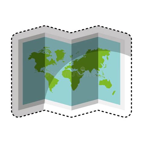 Icono De Papel De La Geografía Del Mapa Del Mundo Stock De Ilustración