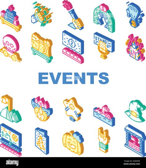 Events And Festival Collection Icons Set Vector Stock Vector Image