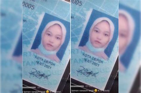 Viral Foto Ktp Lupa Copot Masker Milik Wanita Di Depok Warganet Untuk Mengenang Masa Masa