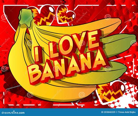I Love Banana Bunch Of Bananas On Red Background Stock Vector Illustration Of Freshness