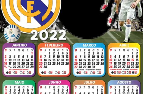 Calendário 2022 Real Madrid Imagem Legal