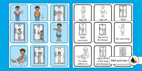 Taking A Shower Multi Step Sequencing Cards Teacher Made
