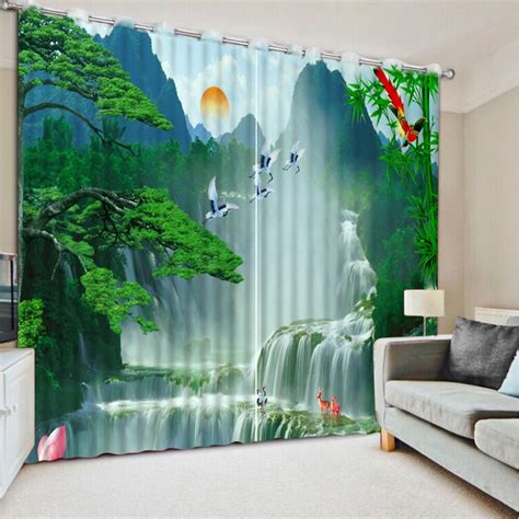 Custom Any Size 3d Curtain Natural Scenery Blackoutsheer Window