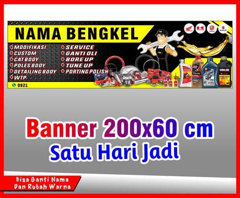 Spanduk Banner Backdrop Bengkel Motor Cetak Spanduk Bengkel Motor